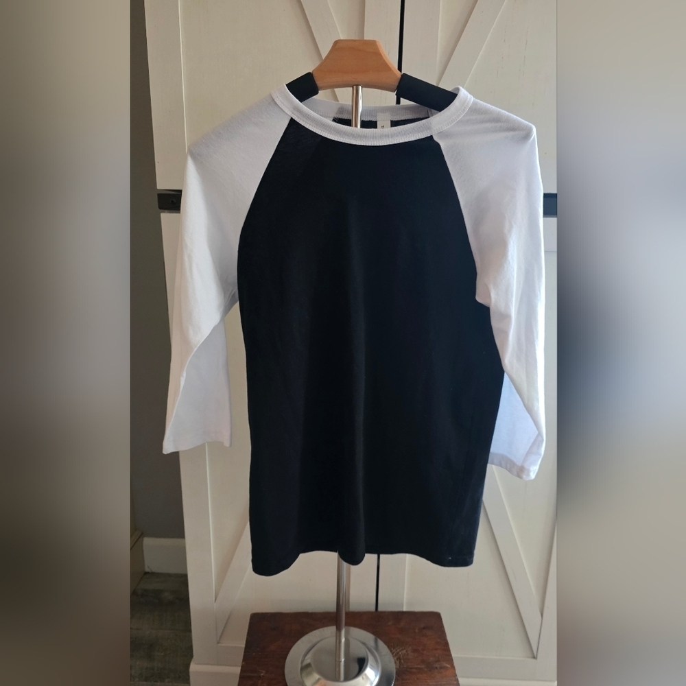 Bella Canvas Black and White Ragland Tee